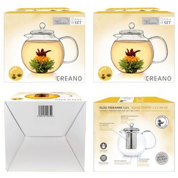 They create Glasteekanne 1,3l with 2 Teeblumen