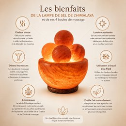 Himalaya-Salzkristalllampe – 4 Massagekugeln 2 kg – Naturmaterial – Geschenk- und Dekorationsidee