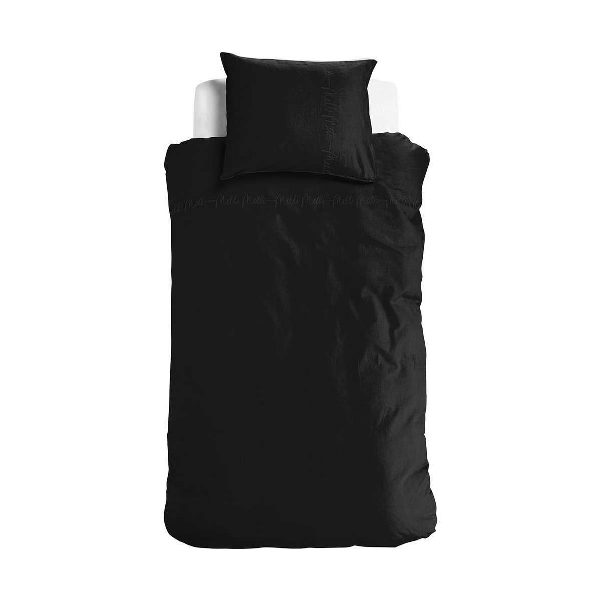 Melli Mello Back to Black Dekbedovertrek | Luxe Percal Katoen | Tijdloos Zwart