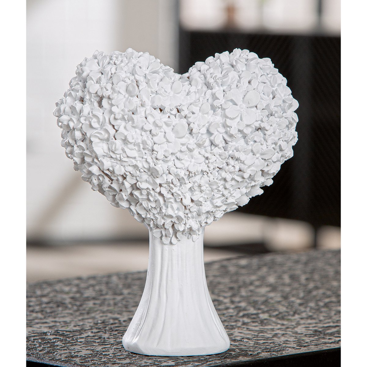 Dekoobjekt Herz Flower Heart weiß H. 15 cm, VE 4