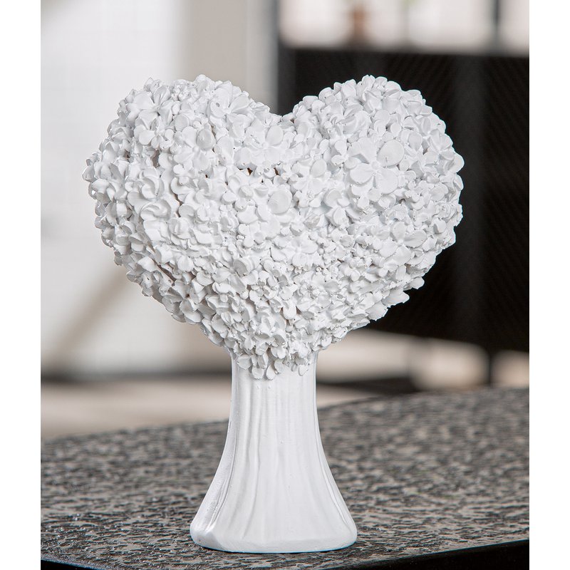 Dekoobjekt Herz Flower Heart weiß H. 15 cm, VE 4