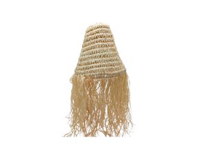 Moroccan Palm Pendant Lamp Shade, Natural Straw Suspension with Fringes, Artisanal Lamp, Ethnic Lamp, Handmade, 30x30cm