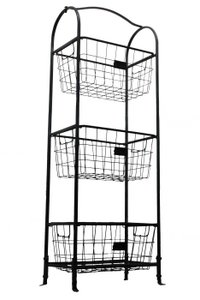 Display rack 3 baskets black