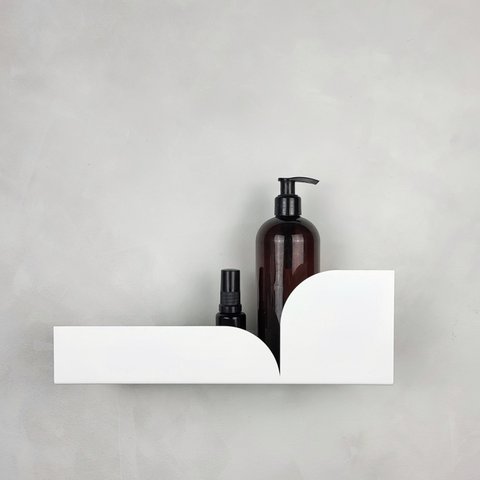 Metal wall shelf BAUHAUS, white, beige, black