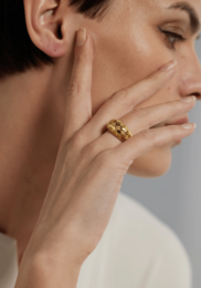 Mirabelle - Karo Dome Ring und Band