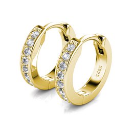 Aro circular Boucles d'oreilles - Doré et Cristal