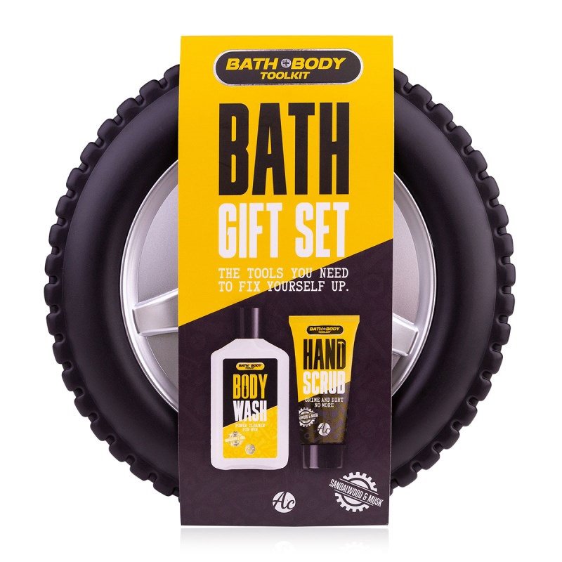 BATH + BODY TOOLKIT Badeset im Autoreifenkoffer
