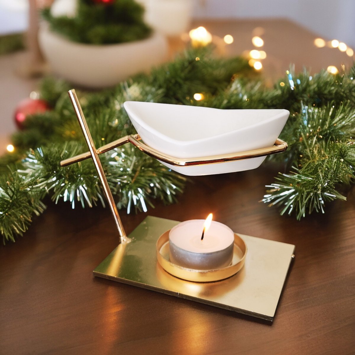 Perfume Burner Inspiration Series – Sailor – Ceramic and Metal Candle Holder – Original and Modern Design – Essential Oils, Scented Waxes – Decoration Idea