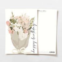 Birthday card 'happy birthday' with pink bouquet