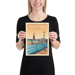 Vintage Stockholm Poster | Premium Poster Stadt Stockholm Schweden
