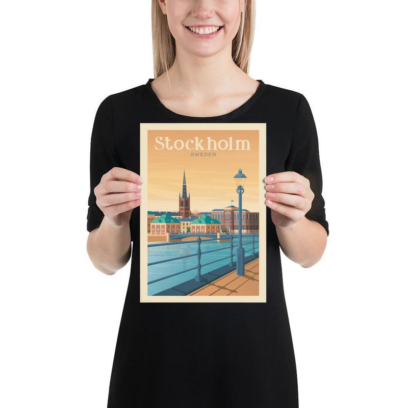 Vintage Stockholm Poster | Premium Poster Stadt Stockholm Schweden