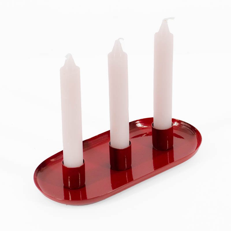 Candle stand Set Oval Maroon
