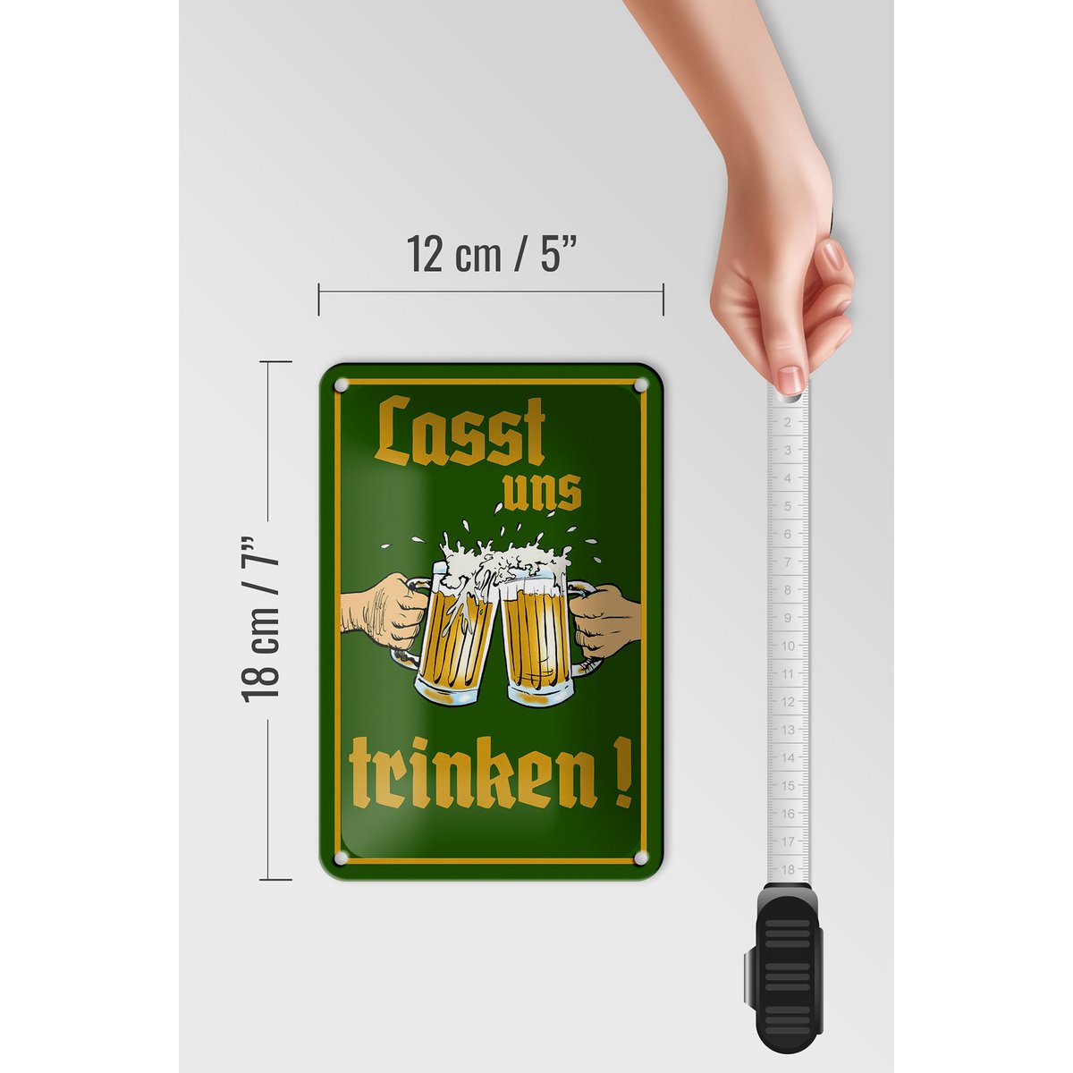 Tin sign alcohol 12x18cm beer let's drink glasses decoration