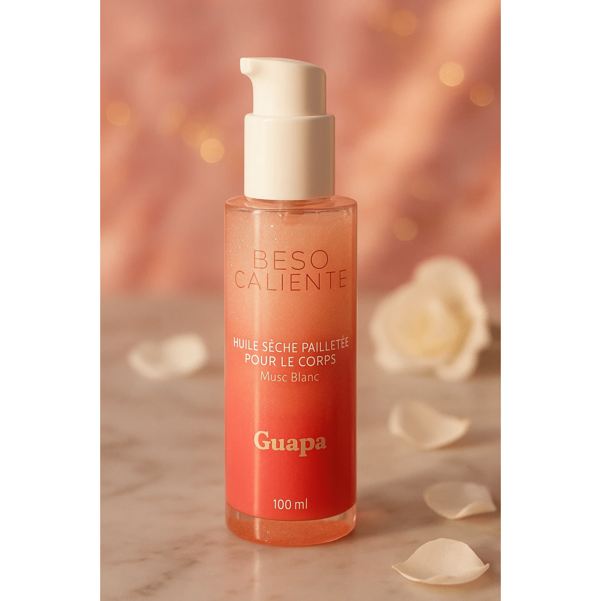 Olio corpo secco glitterato – GUAPA – Muschio bianco