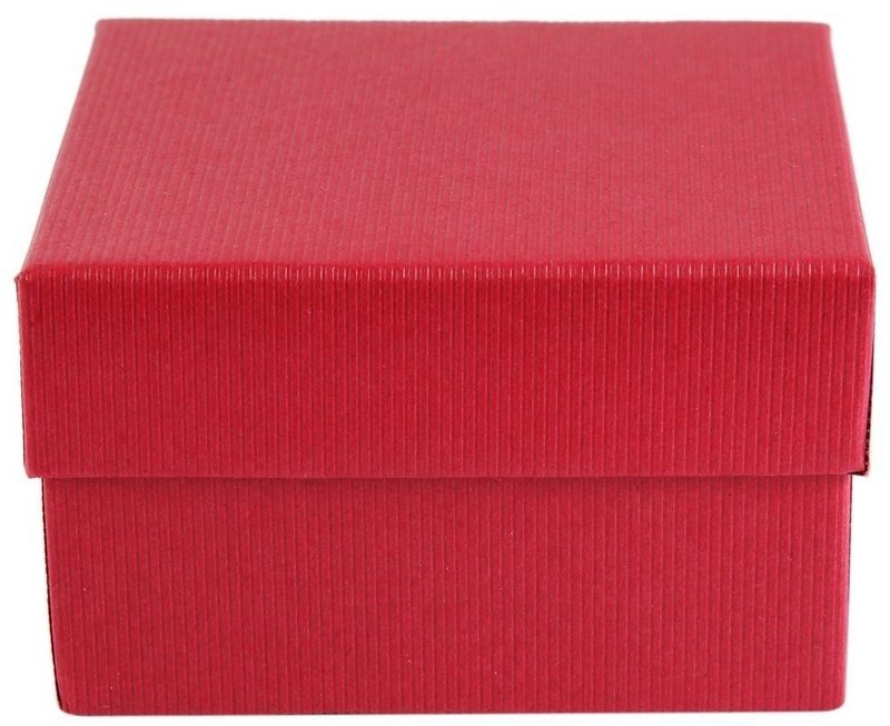 Uhrenbox, Pappe, 12 Stück, rot (8 cm x 8,5 cm x 5,5 cm)