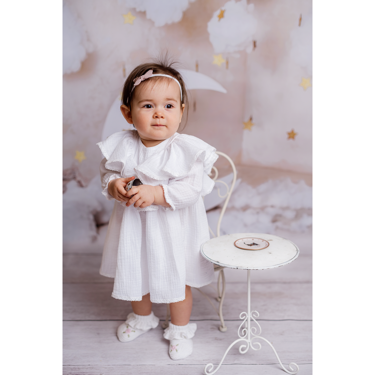 Carmella white dress for new born baby girl