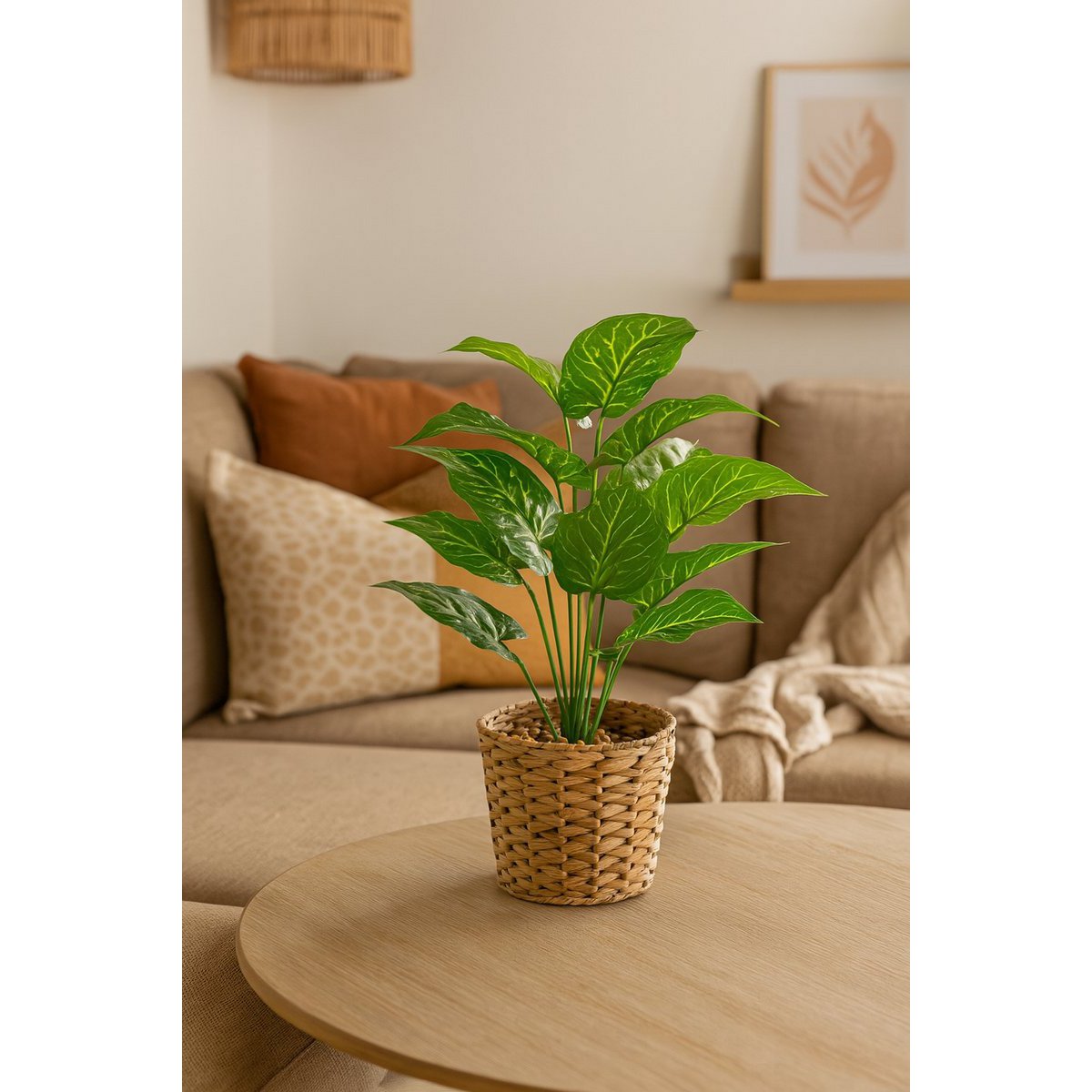 Plastica Dieffenbachia - Ø 15 x 55 cm - pianta d'appartamento tropicale - pianta falsa realistica - manutenzione - Pianta interna senza allergia - Green
