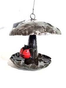 METAL MUSHROOM LADYBUG ON STICK