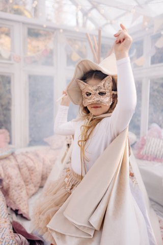 Rose gold sequins cat mask