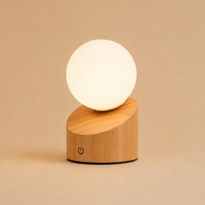 Morris lysebrun genopladelig lampe