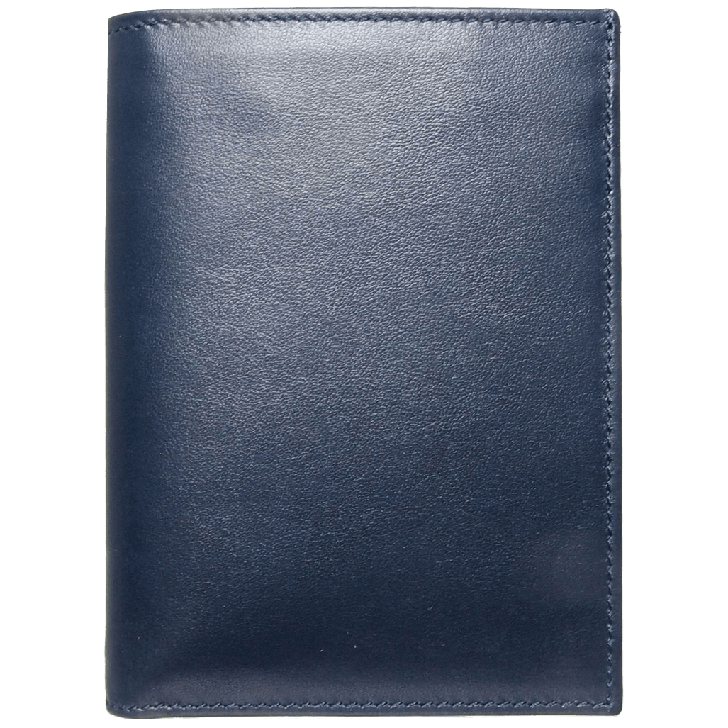 8 Credit Card Pocket Buffed Leather Billfold Blue