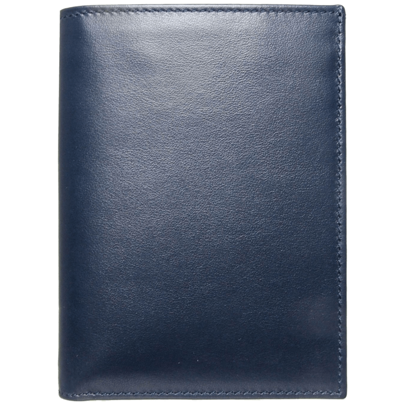 8 Credit Card Pocket Buffed Leather Billfold Blue