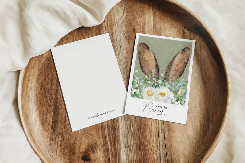 Tarjeta de Pascua - Merry Pascua - Oídos de conejos, tarjeta de Pascua, alegre tarjeta de Pascua, tarjeta A6