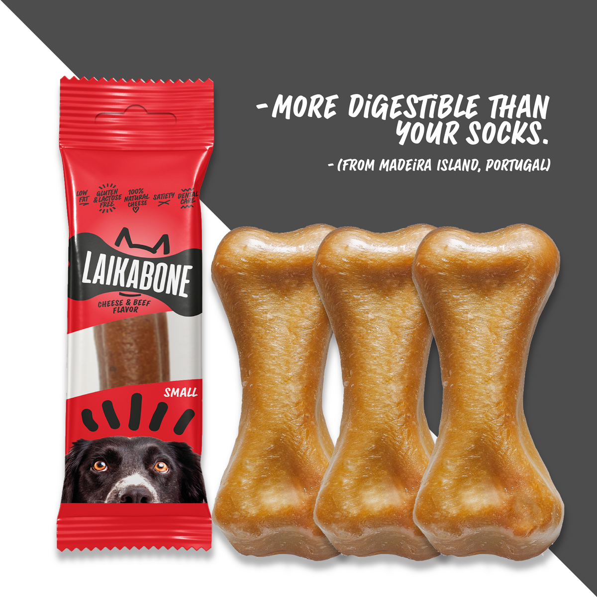 Laikabone Dog Dental Chew - Cheese & Beef (Box)