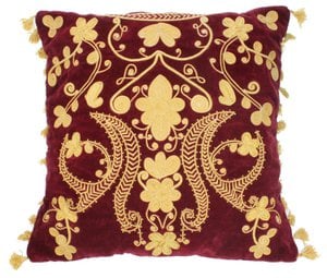 Cushion Bordeaux Moleskine Embroidery Sale