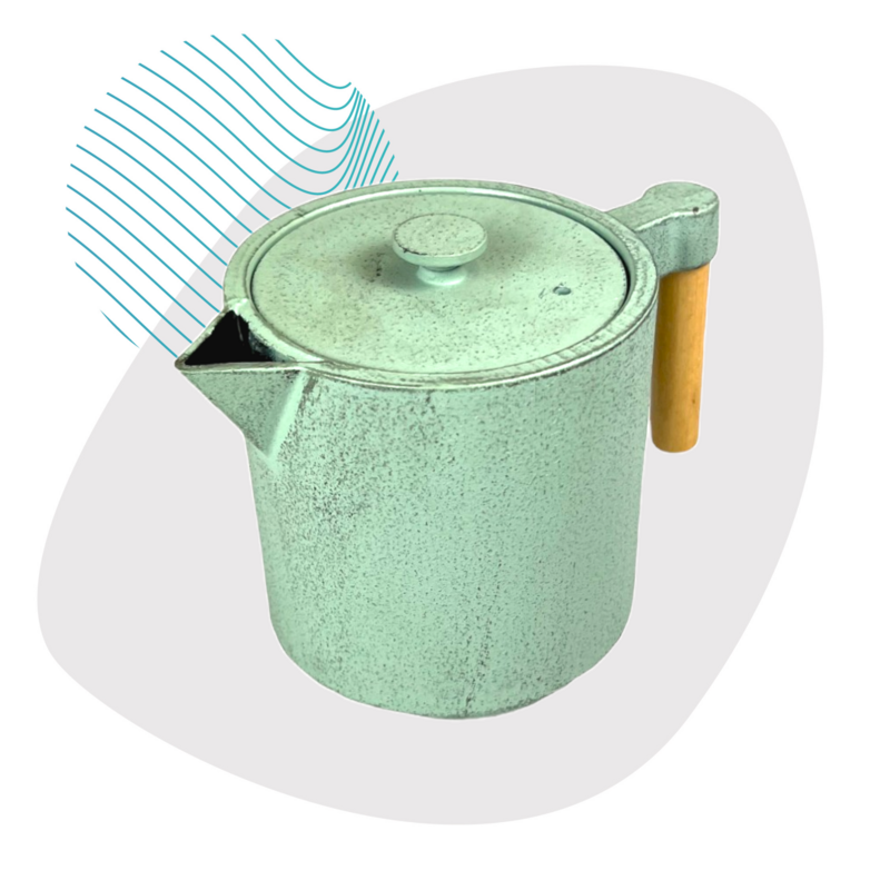 Chiisana 0,9l gietijzeren theepot, koffiepot mint
