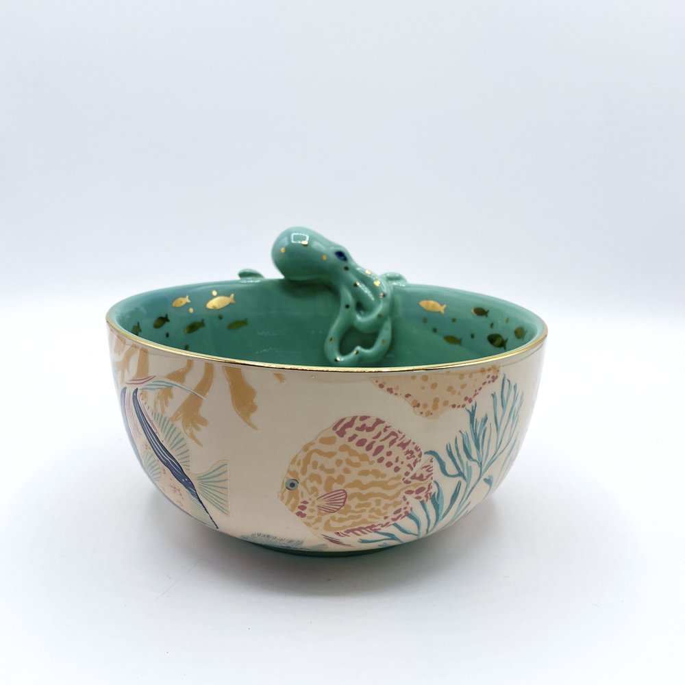 Coral Octopus Bowl