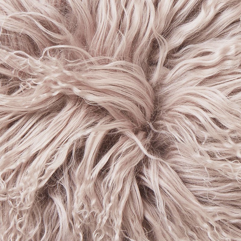 Valentine - Shansi cushion cover sheepskin_Pale Pink