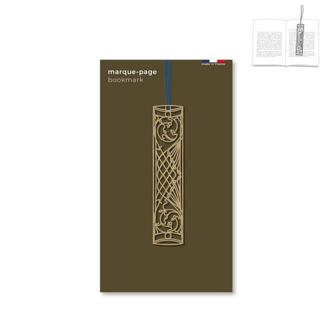 metalen boekenlegger met lint - art nouveau "arabesque"