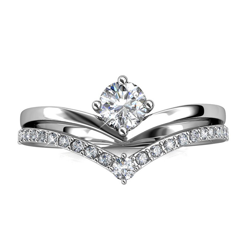 Bague Zinnia - Argenté et Cristal