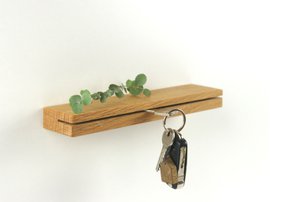 Minimalist keyboard made of oak