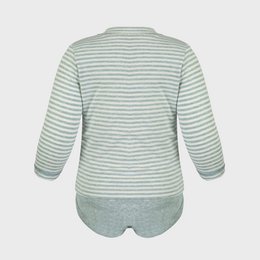 OrganicEra Organic Baby L/S T-shirt Body, Aqua Rayé