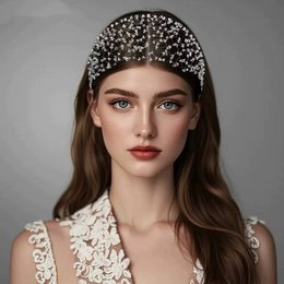 Filet à cheveux en cristal tricoté de luxe