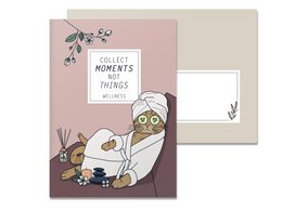 Folding card Collect Moments not Things Wellness, cat