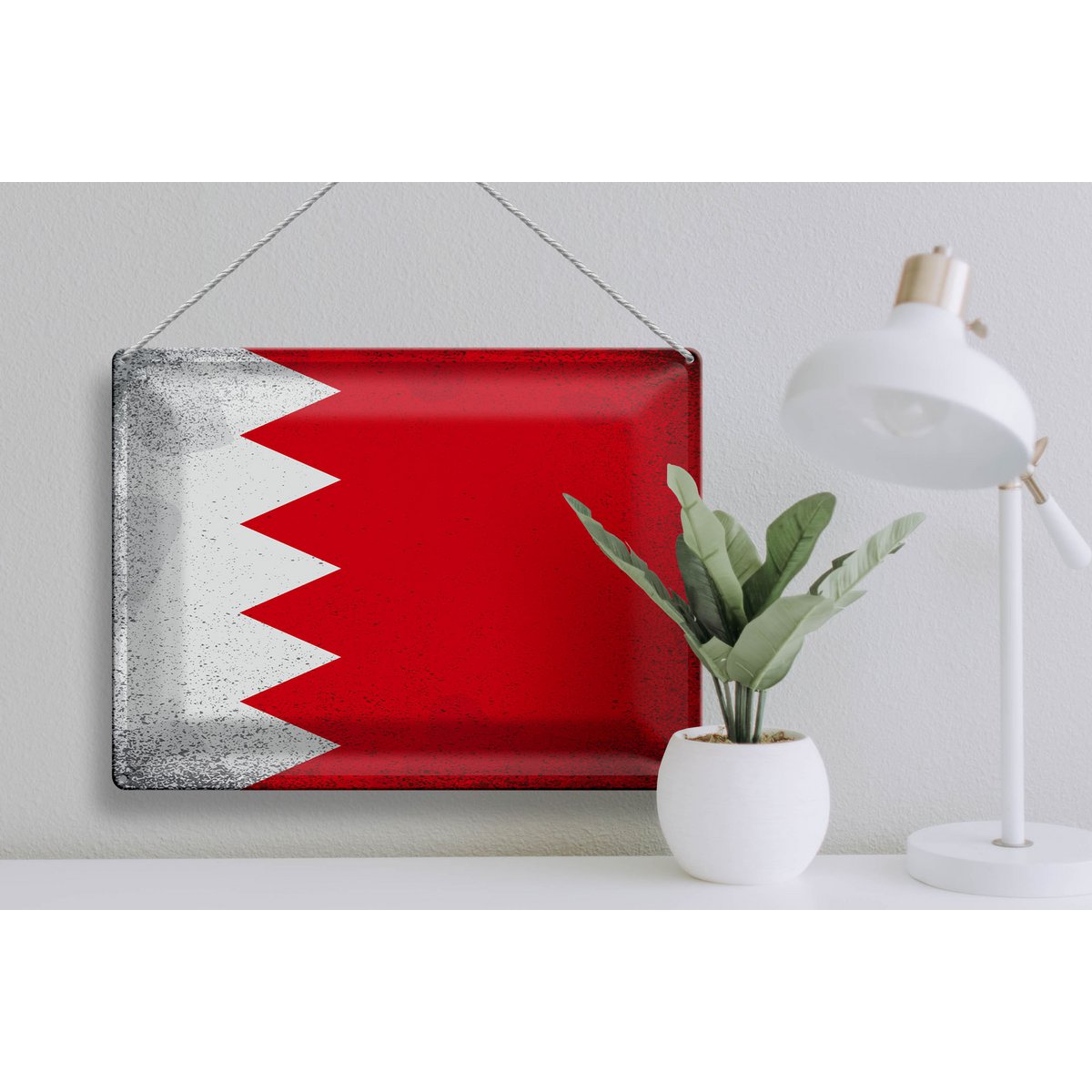 Tin Sign Flag Bahrain 40x30cm Flag of Bahrain Vintage