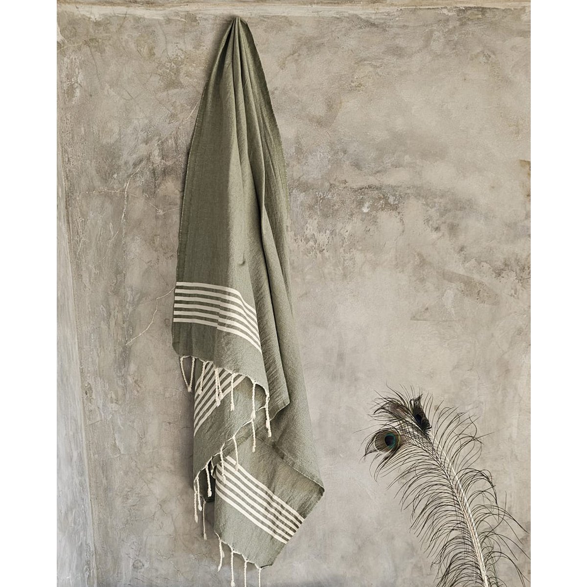 Hammam handdoek Fouta Provence - Moss Green - 100x200cm