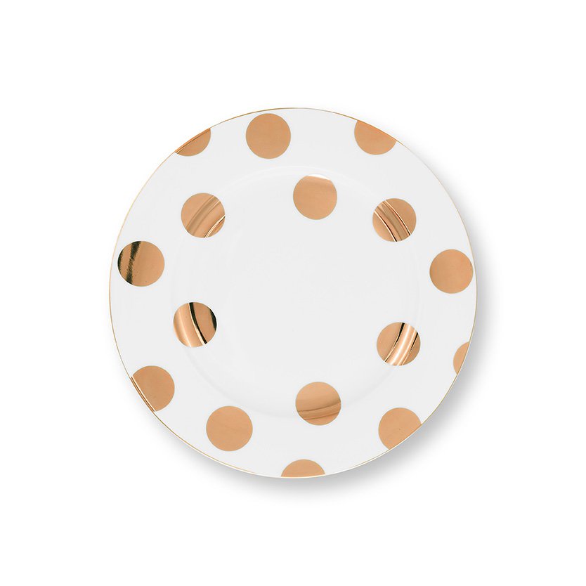 Plate Dot Delight White-Gold 23cm