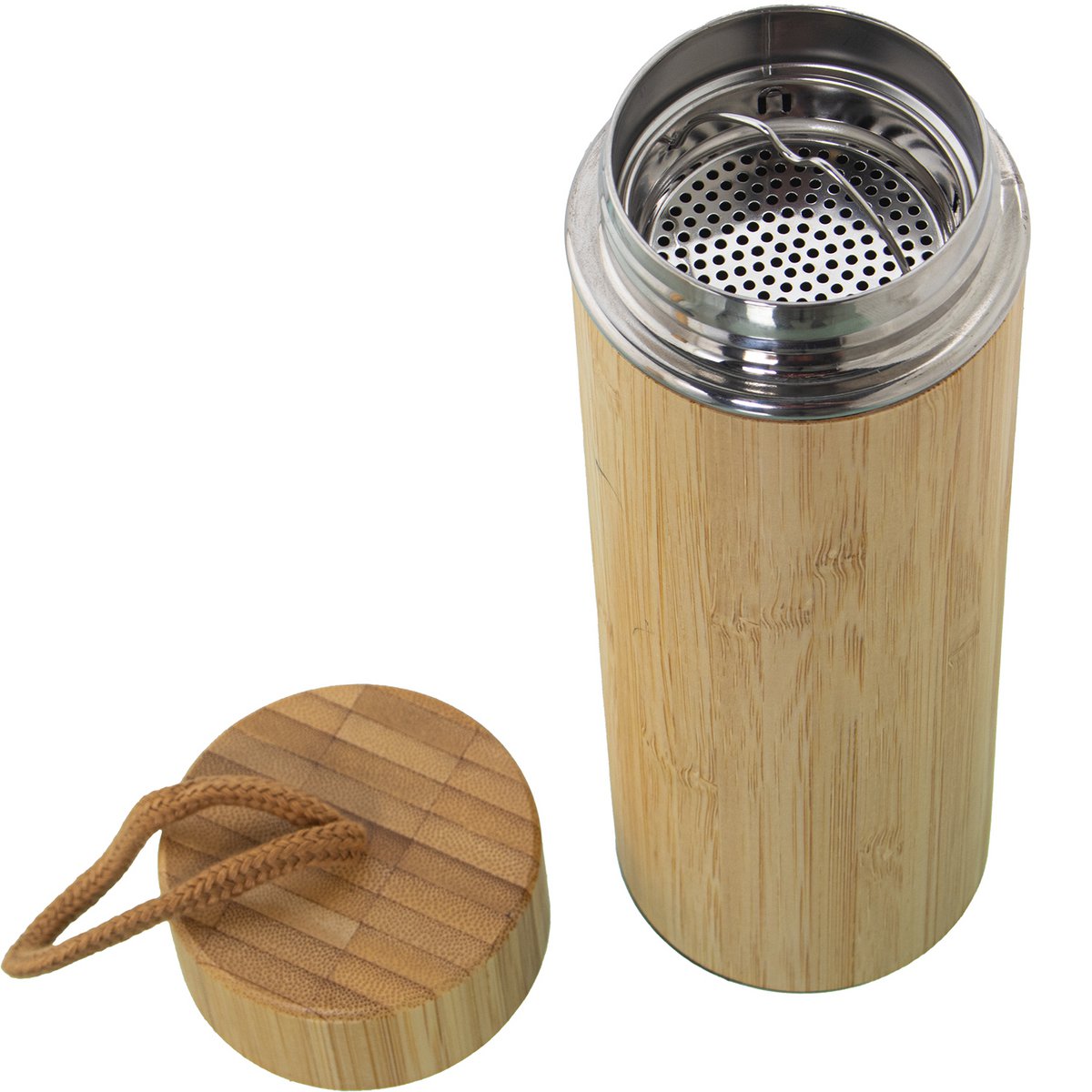 BAMBOEHOUT/ROESTVRIJ STAAL THERMO.350ML _°7X22CM CU80164