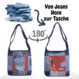 Sunsa Damen Umhängetasche. Schultertasche aus Jeansstoff und Canvas (Segeltuch). Handtasche Vintage Retro-Stil. Crossbody Tasche für Frauen.