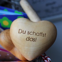 Thankgoods træhjerte Du kan gøre det! Gave til ham og hende som en opmuntring. Originalen