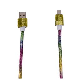 Câble USB à Type-C 1M en Strass Arc-en-Ciel - 10W