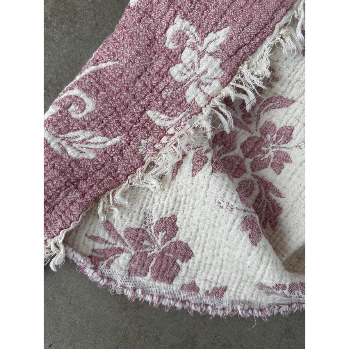 Muslin blanket - ROSE - old pink-white - 2.20 x 2.50 m