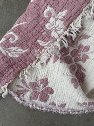 Muslin blanket - ROSE - old pink-white - 2.20 x 2.50 m