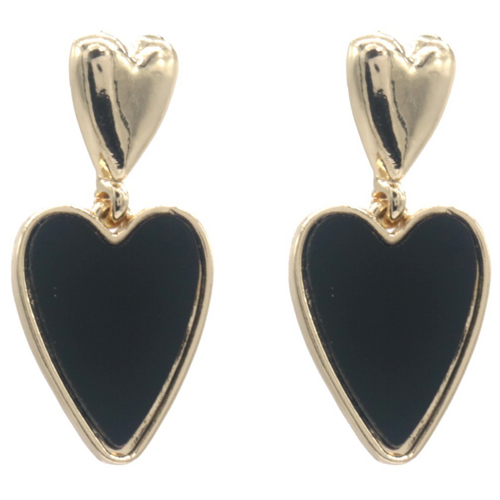B-C4.5 E2591-078 Fashion Earrings Hearts 2.5cm