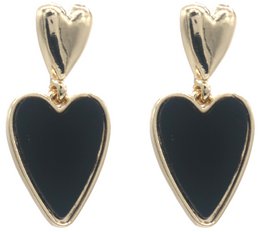 B-C4.5 E2591-078 Fashion Earrings Hearts 2.5cm