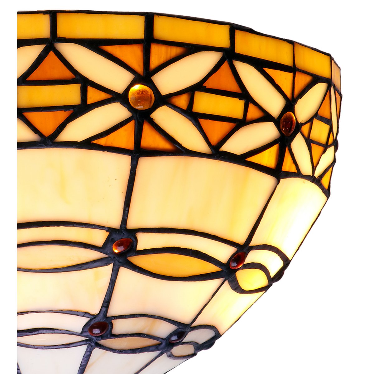 Grotere plafondlamp Tiffany diameter 40cm Ivoor Serie LG225200